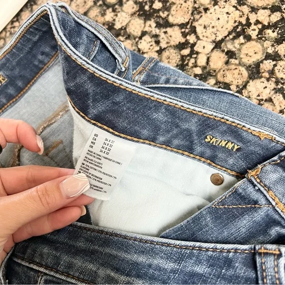 American Eagle Skinny Denim Blue Jeans Size 34x32 360 Extreme Flex - Picture 5 of 6